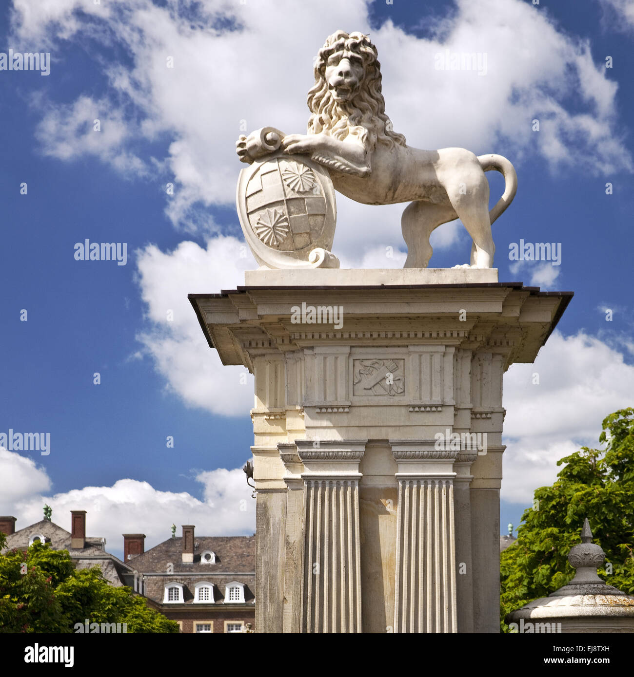 Lion sculpture, Allemagne, Palais Nordkirchen Banque D'Images