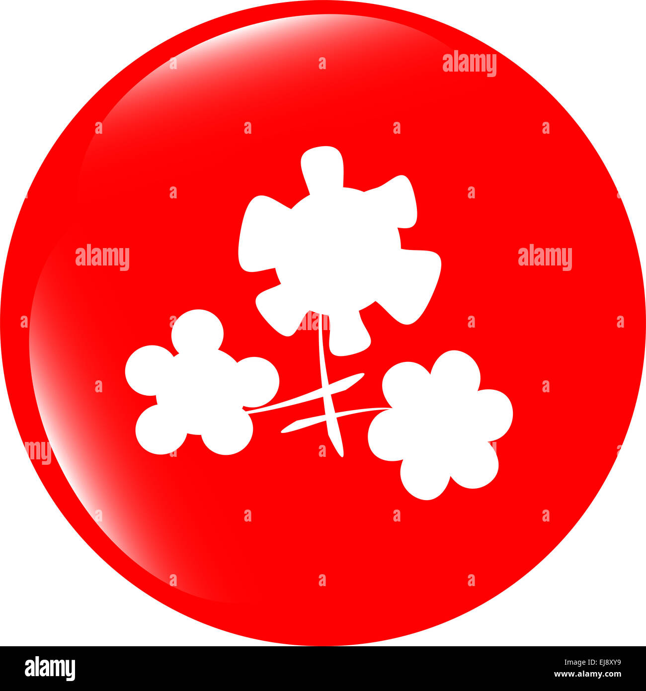 Web App fleur bouton icône brillant Banque D'Images