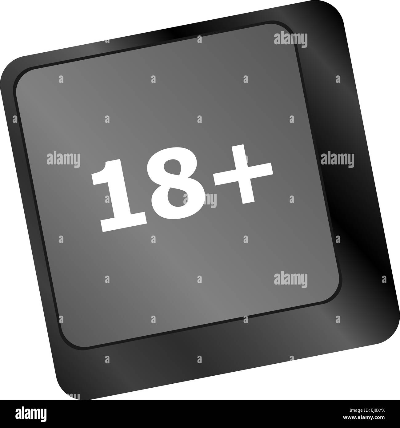 18 Bouton plus sur les touches du clavier de l'ordinateur Banque D'Images