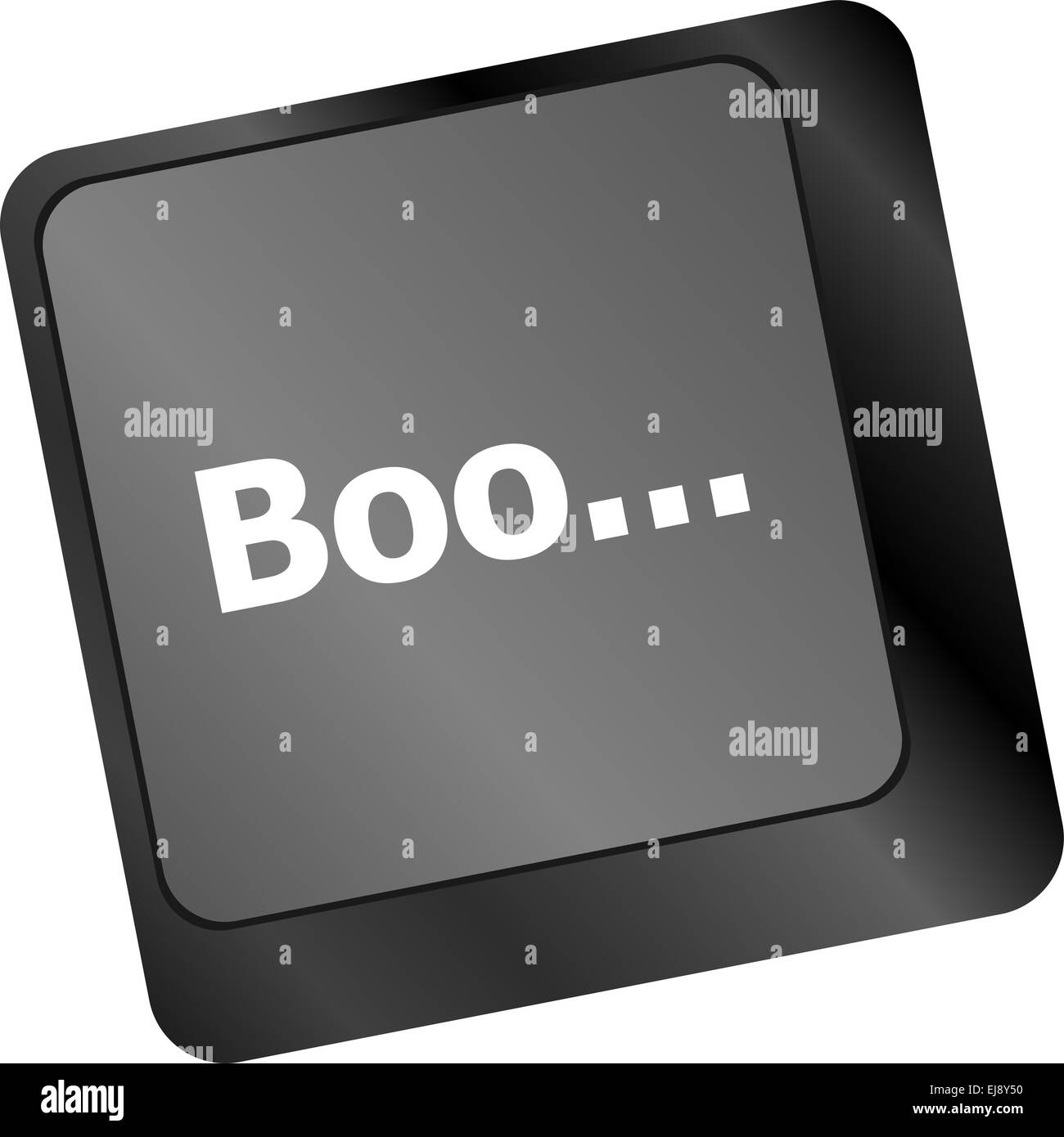 Boo mot sur les touches du clavier de l'ordinateur Banque D'Images