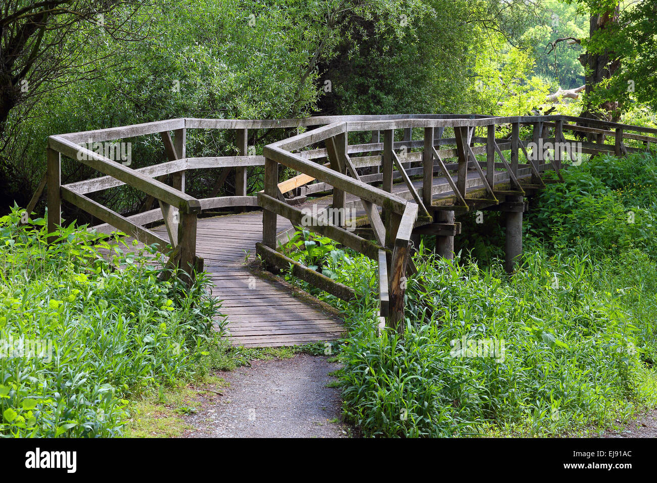 Pont en bois, Waidhofen/Ybbs, Autriche Banque D'Images