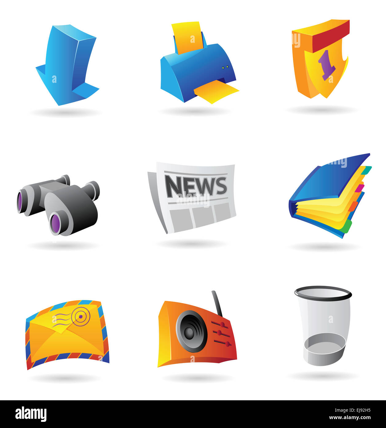 Des icônes pour l'interface ordinateur Banque D'Images