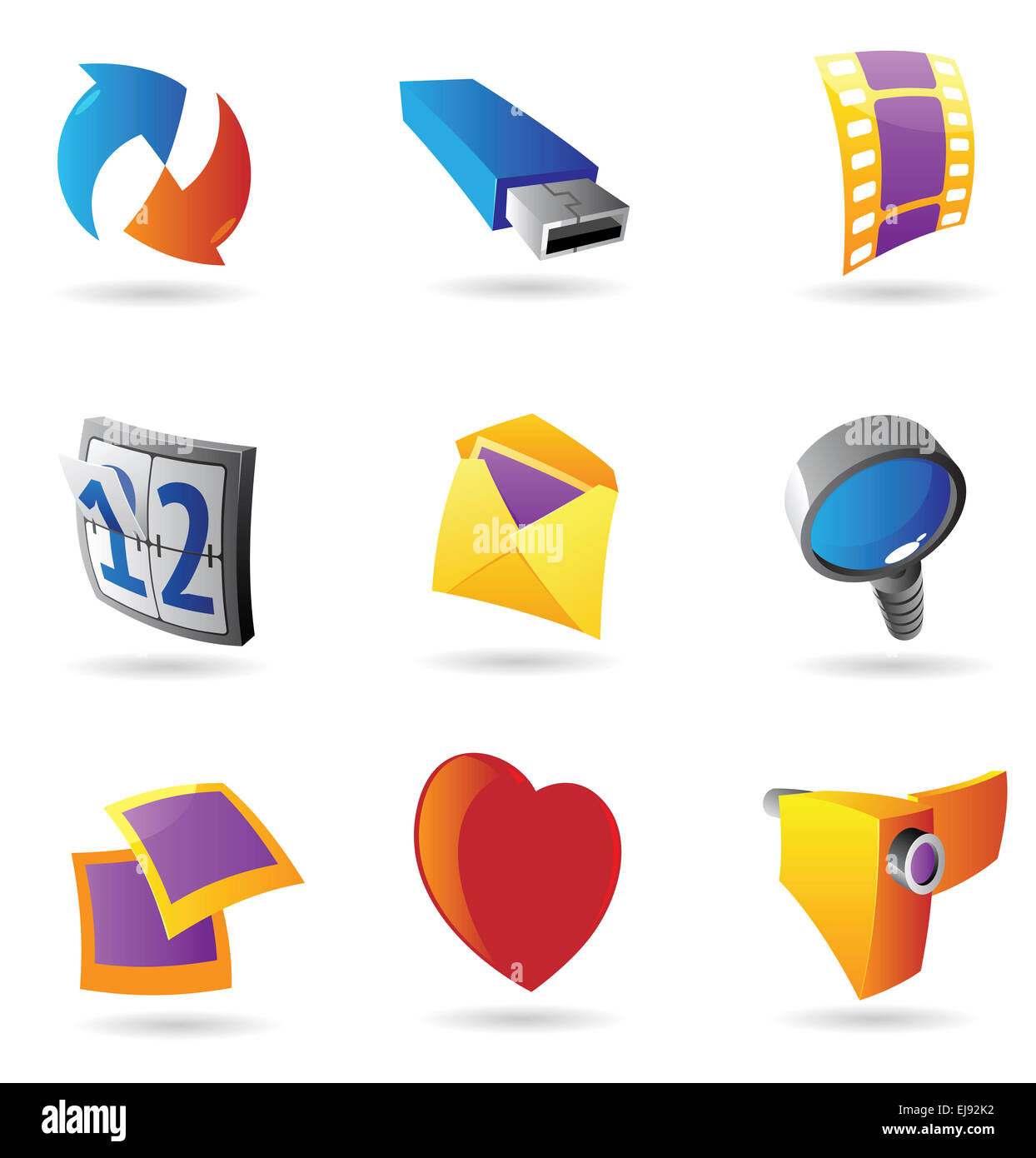 Icônes pour l'interface Banque D'Images