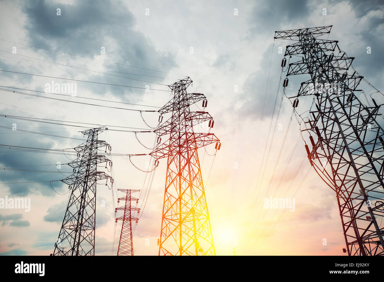 Pylône de transmission à haute tension Banque D'Images