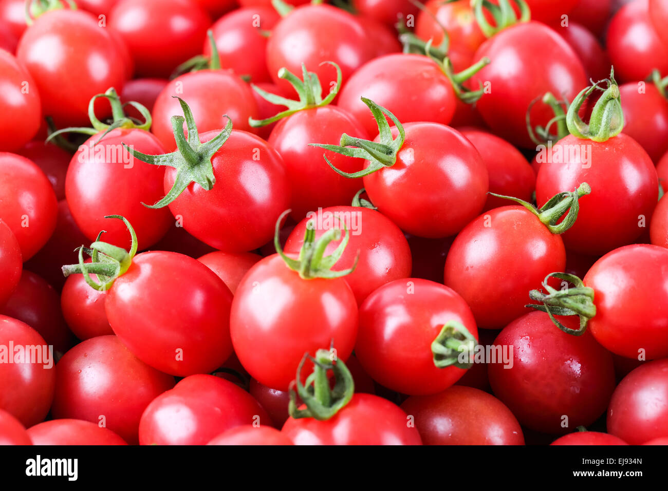 De délicieuses tomates cerises closeup Banque D'Images