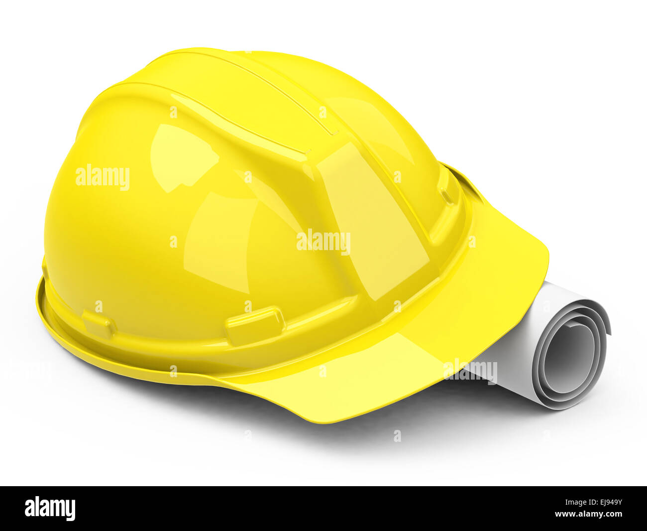 Casque et plan de construction Banque D'Images