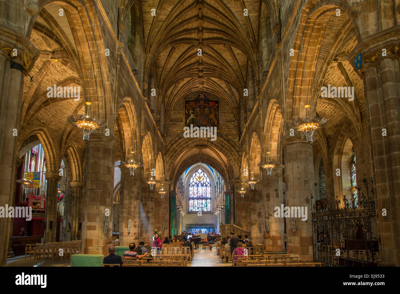Intérieur de la Cathédrale Saint Giles, Édimbourg, Écosse, Royaume-Uni Banque D'Images