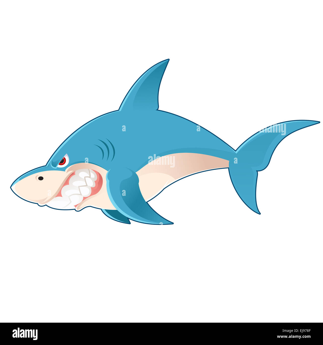 Image vectorielle d'un Cartoon Shark en colère Banque D'Images