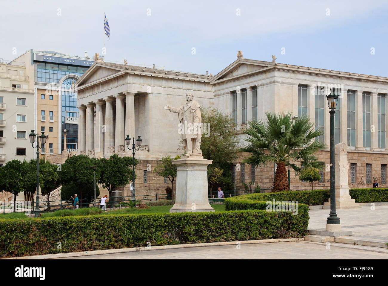 Grèce Athènes rue Panepistimiou Bibliothèque nationale Banque D'Images
