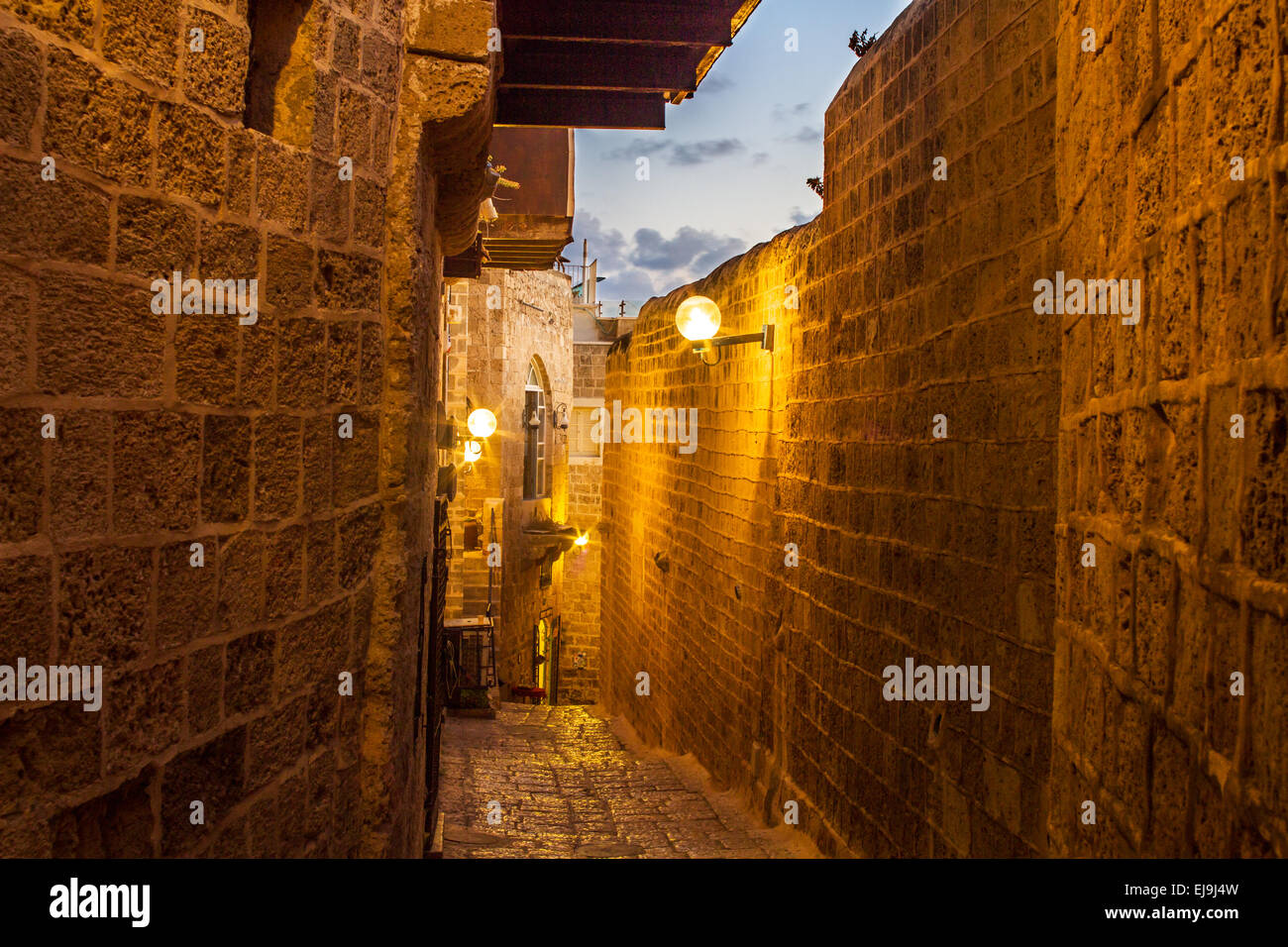 Street dans le vieux port de Jaffa. Banque D'Images