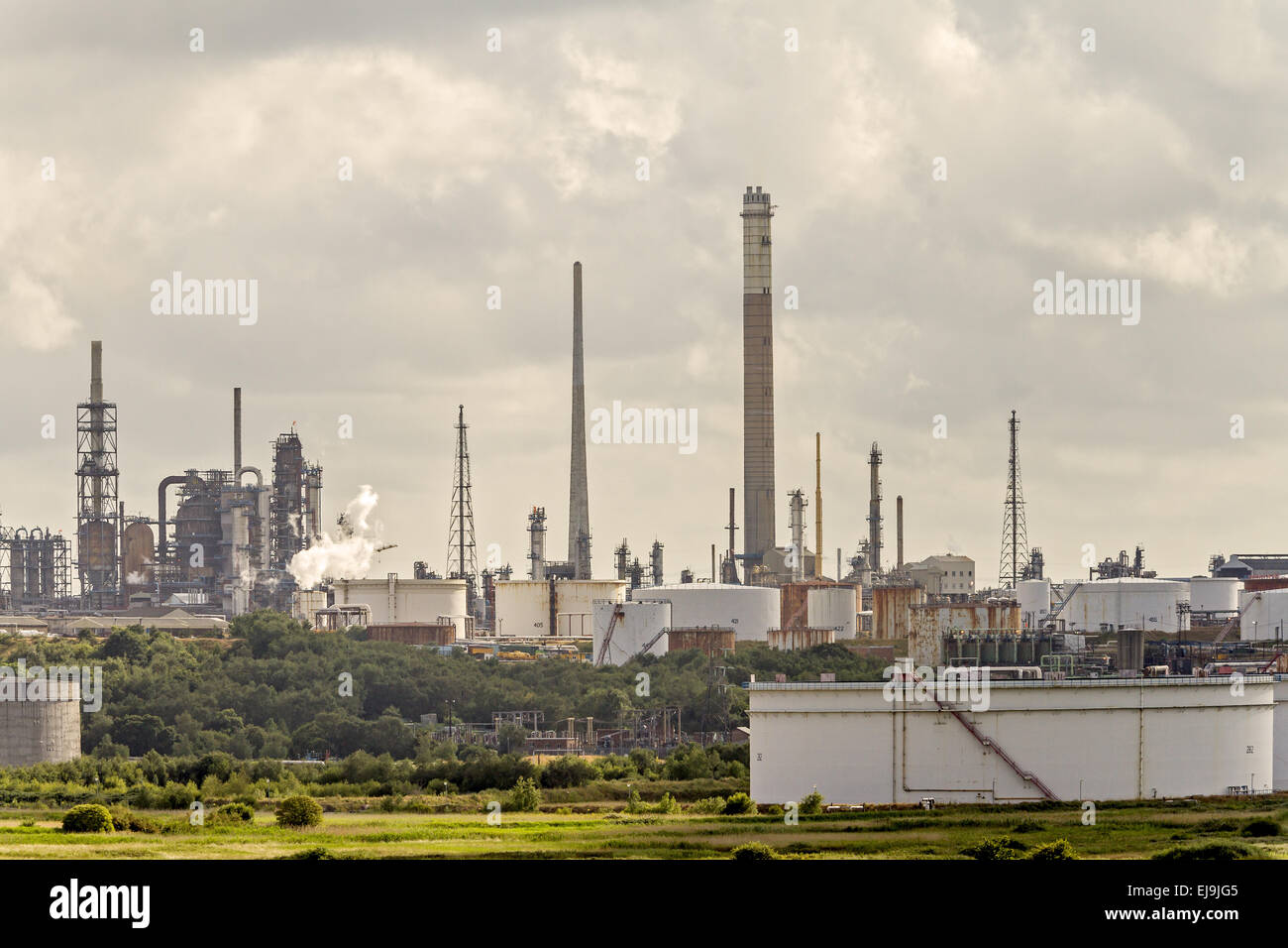 Raffinerie de pétrole de Fawley Royaume-uni Southampton Banque D'Images