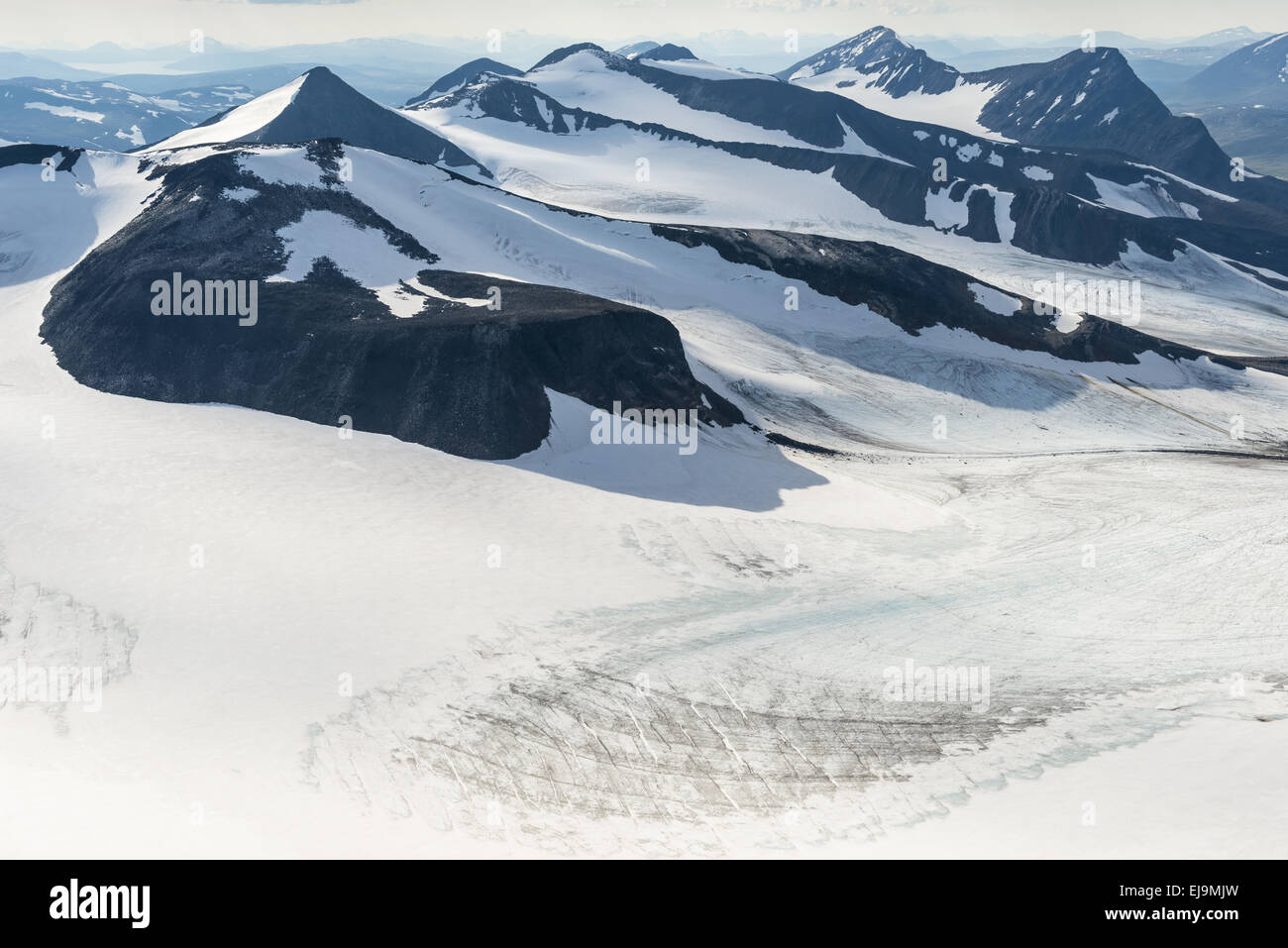 Glaciers dans Sarek NP, Laponie, Suède Banque D'Images