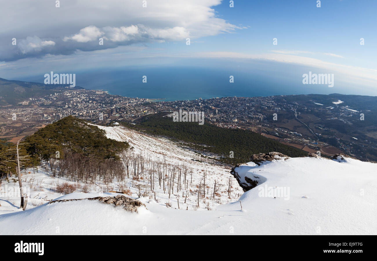 Panorama de Yalta avec vue sur la mer Banque D'Images