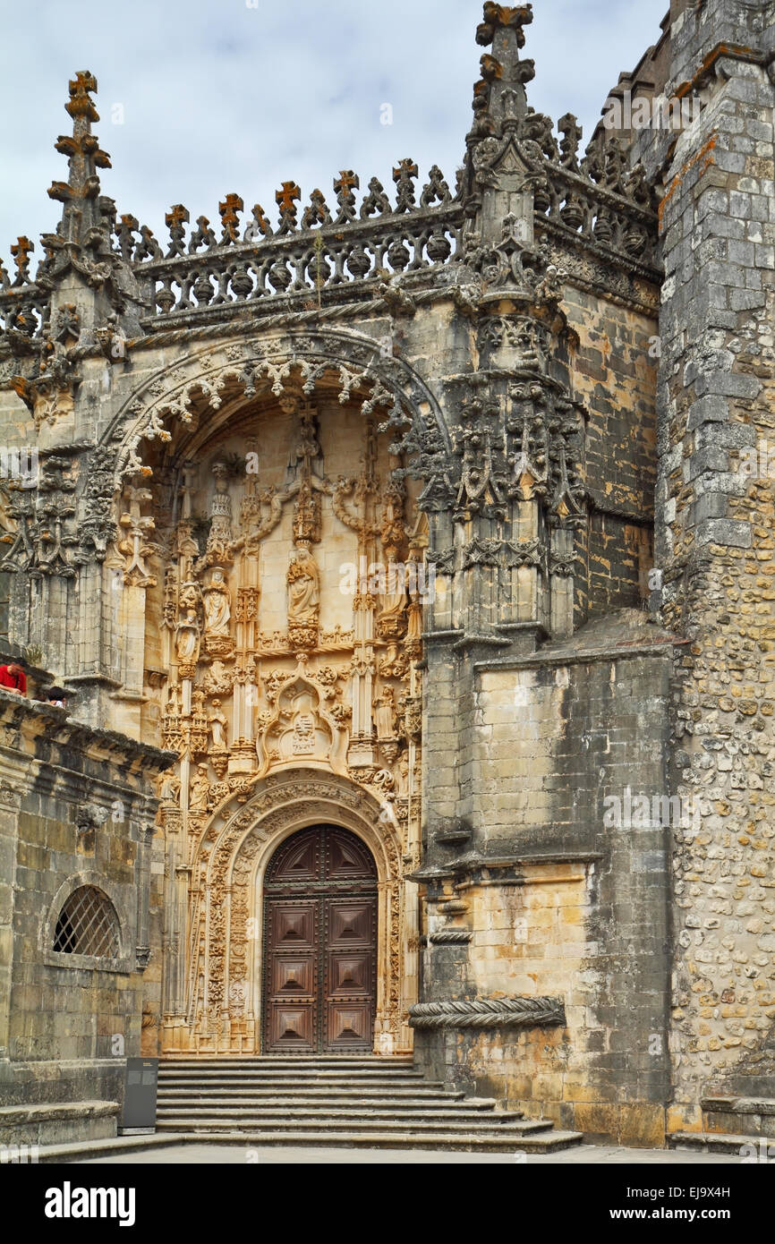 Le monastère médiéval Templiers au Portugal Banque D'Images