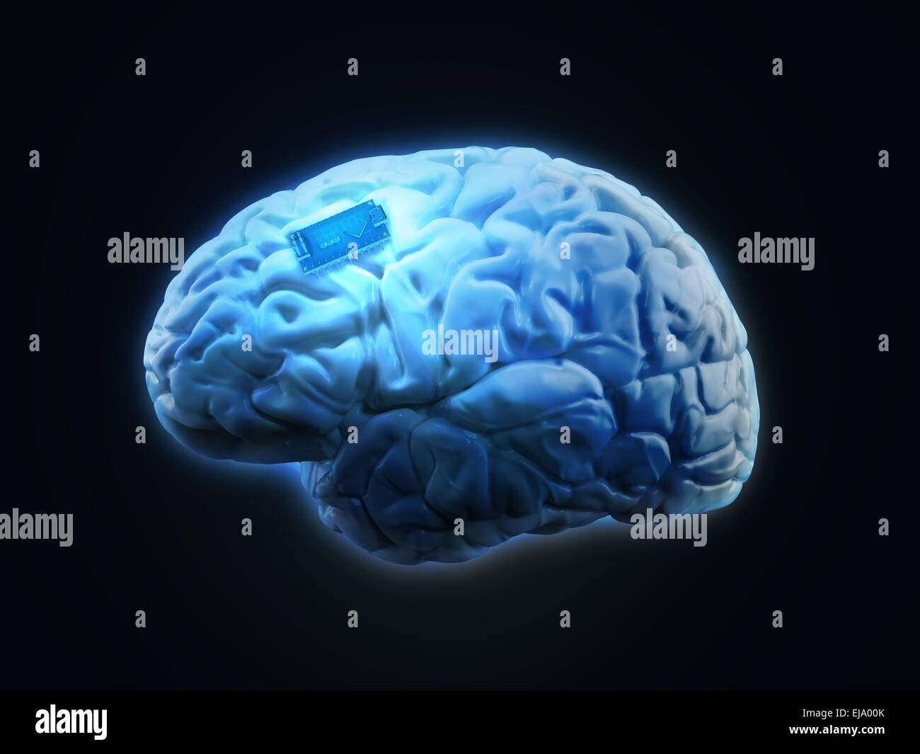 Les droits de l'implant cérébral concept illustration Banque D'Images