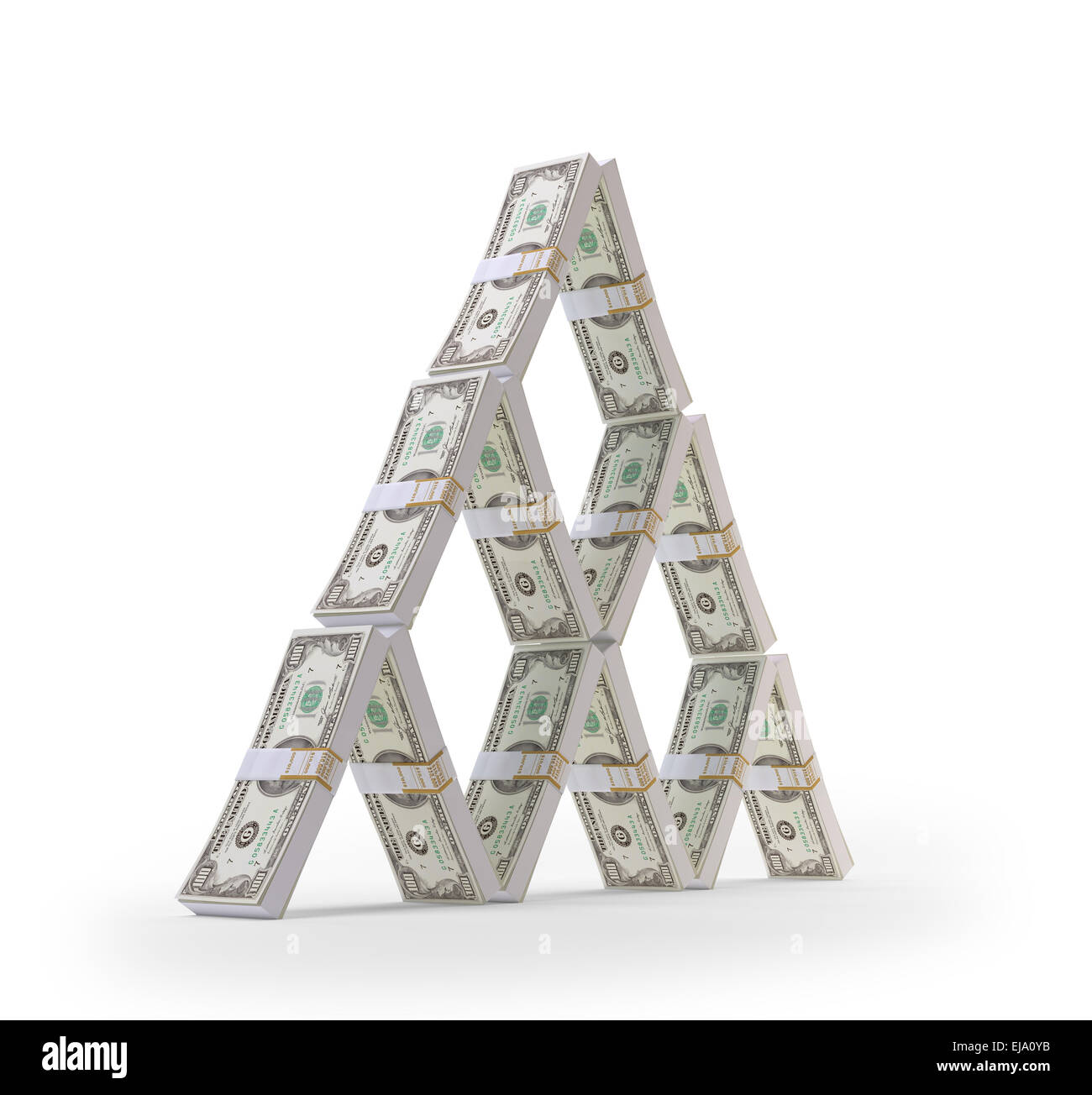 Château de cartes, du dollar bills Banque D'Images