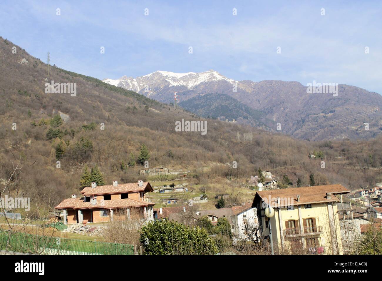 Paysage de la Vallée Camonica, dans le nord de l'Italie Banque D'Images