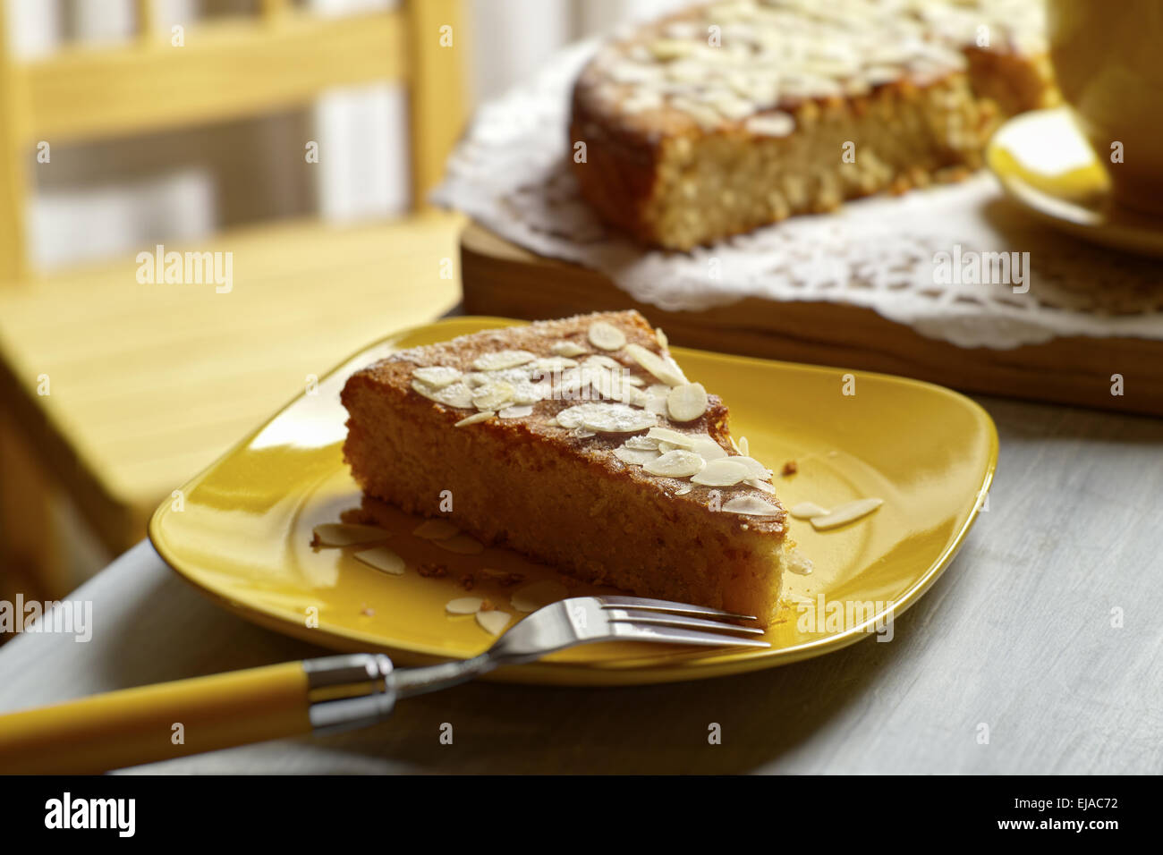 Gâteau aux amandes ricotta Banque D'Images