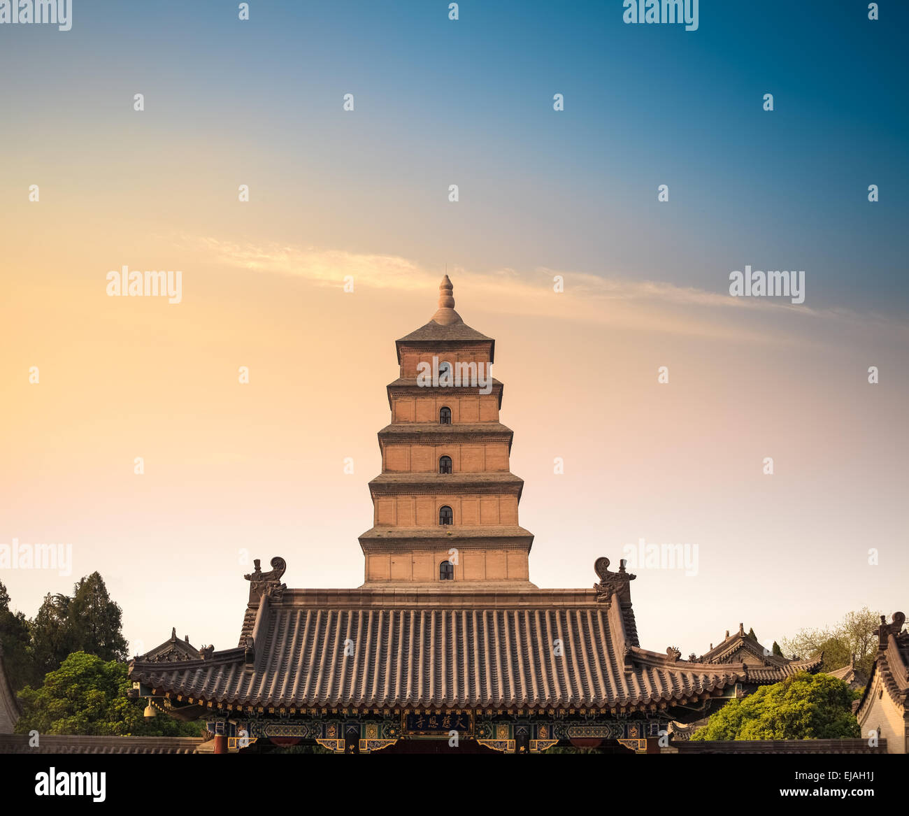 Xian big wild goose pagoda closeup Banque D'Images