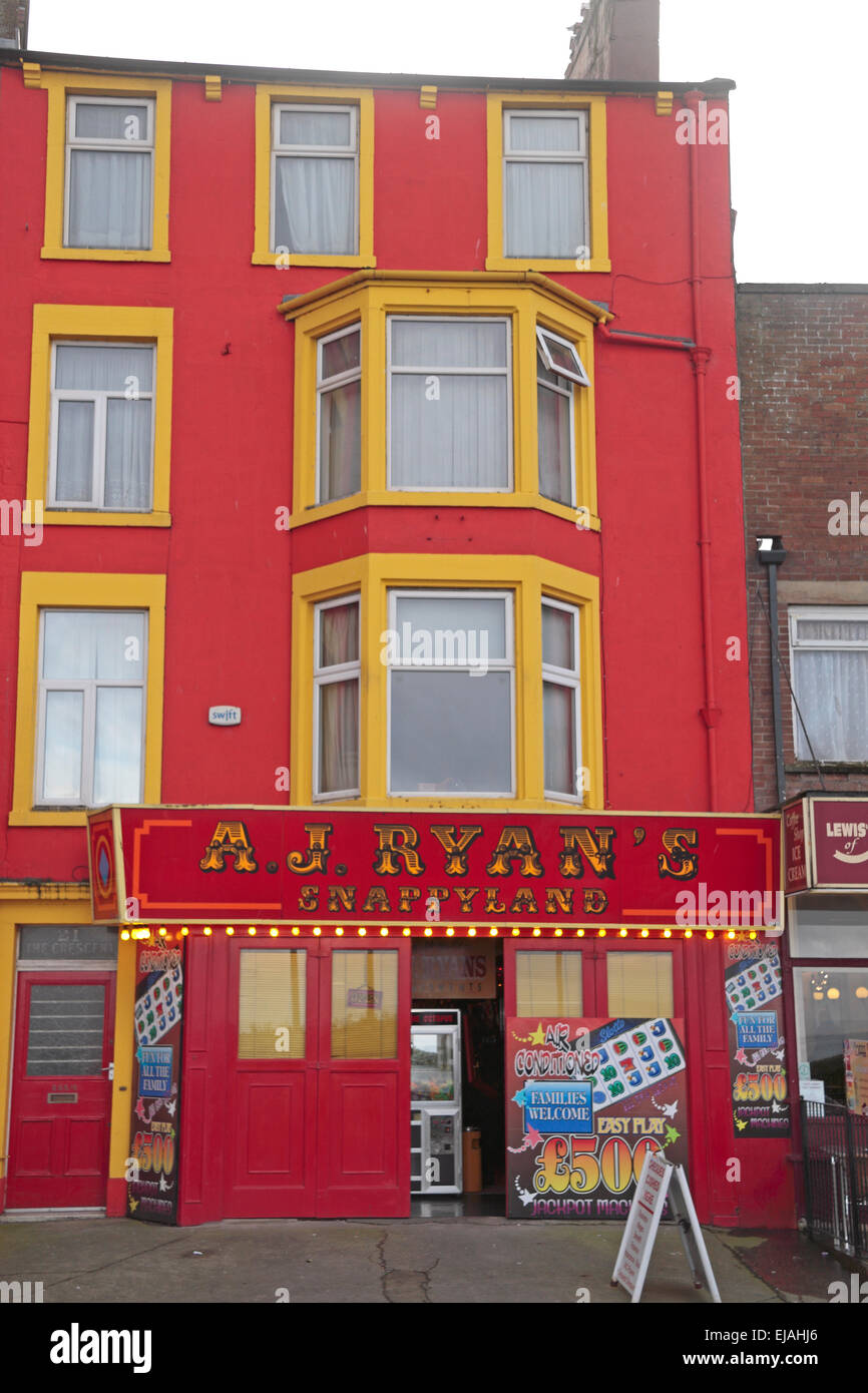 Des 'AJ Ryan's Snappyland' à Morecambe, Lancashire, Royaume-Uni. Banque D'Images