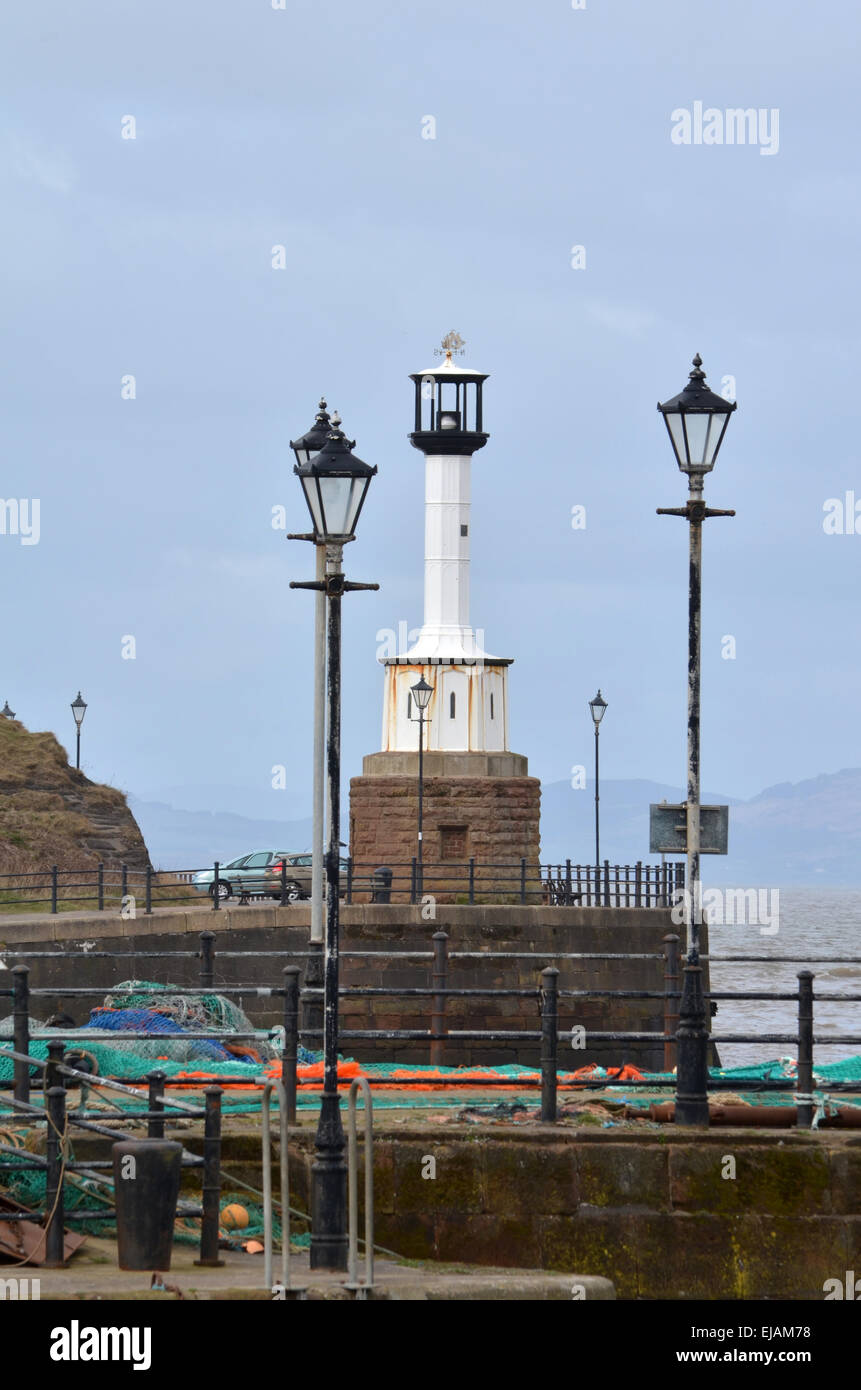 Maryport Phare est un petit phare situé dans Bristol, Cumbria, Angleterre. Banque D'Images