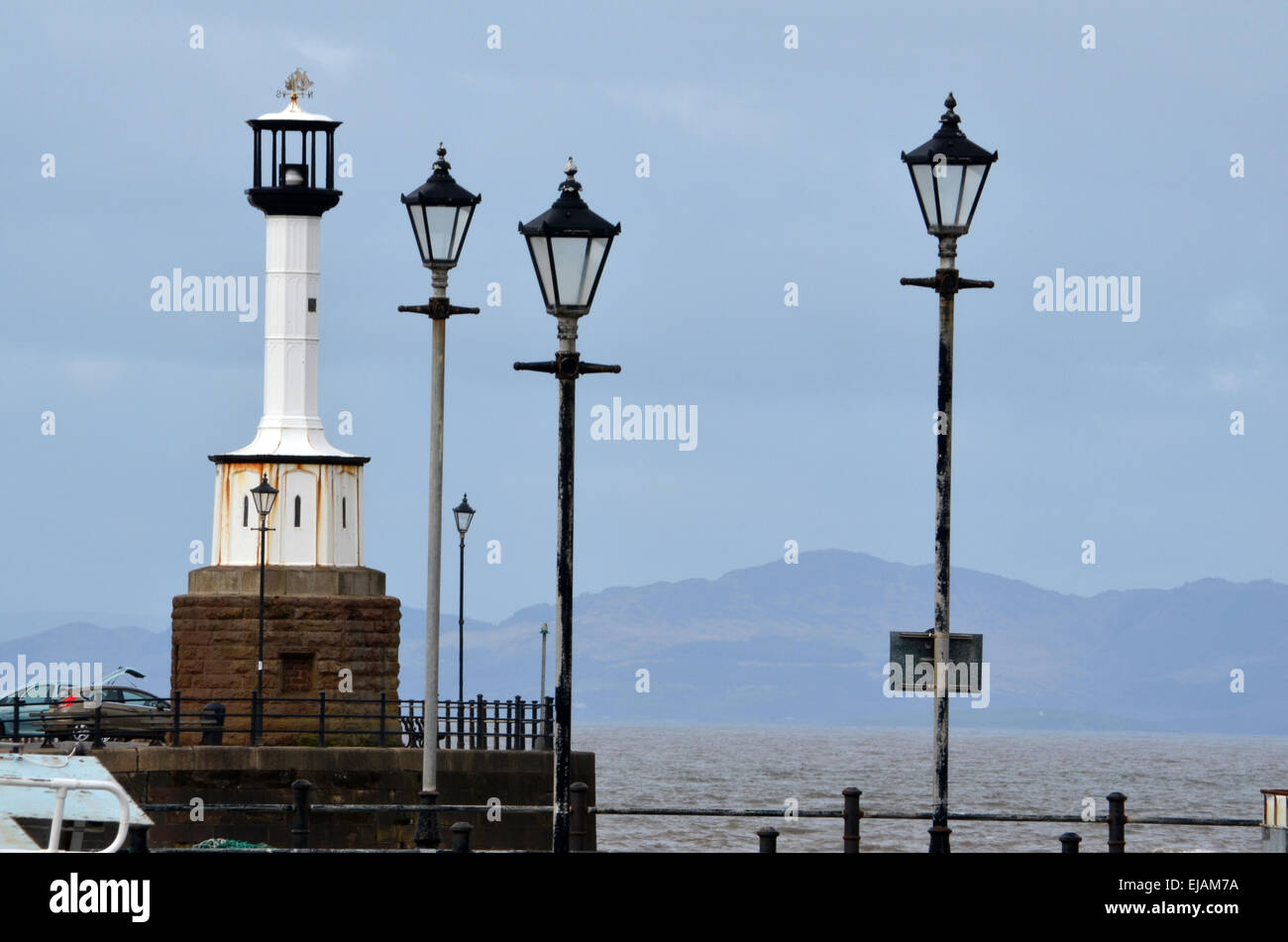 Maryport Phare est un petit phare situé dans Bristol, Cumbria, Angleterre. Banque D'Images