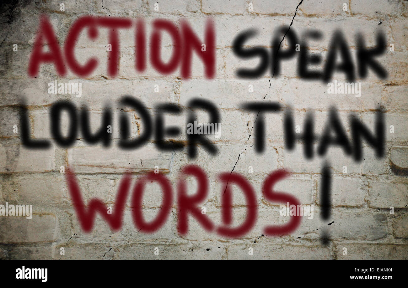 Plus fort que les mots d'action Concept Banque D'Images