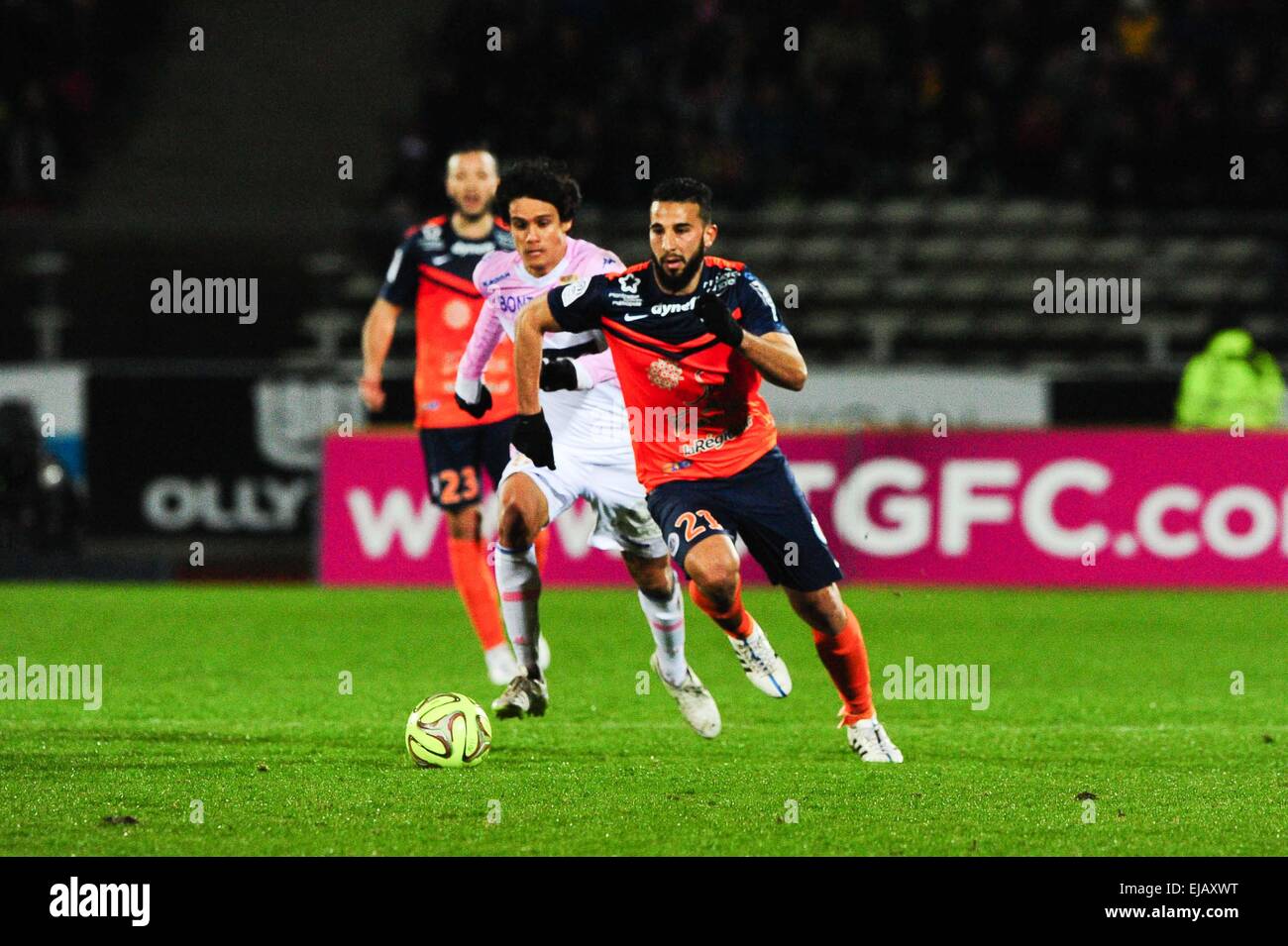 Abdelhamid EL KAOUTARI - 21.03.2015 - Evian Thonon/Montpellier - 30eme journée de Ligue 1 -.Photo : Jean Paul Thomas/Icon Sport Banque D'Images