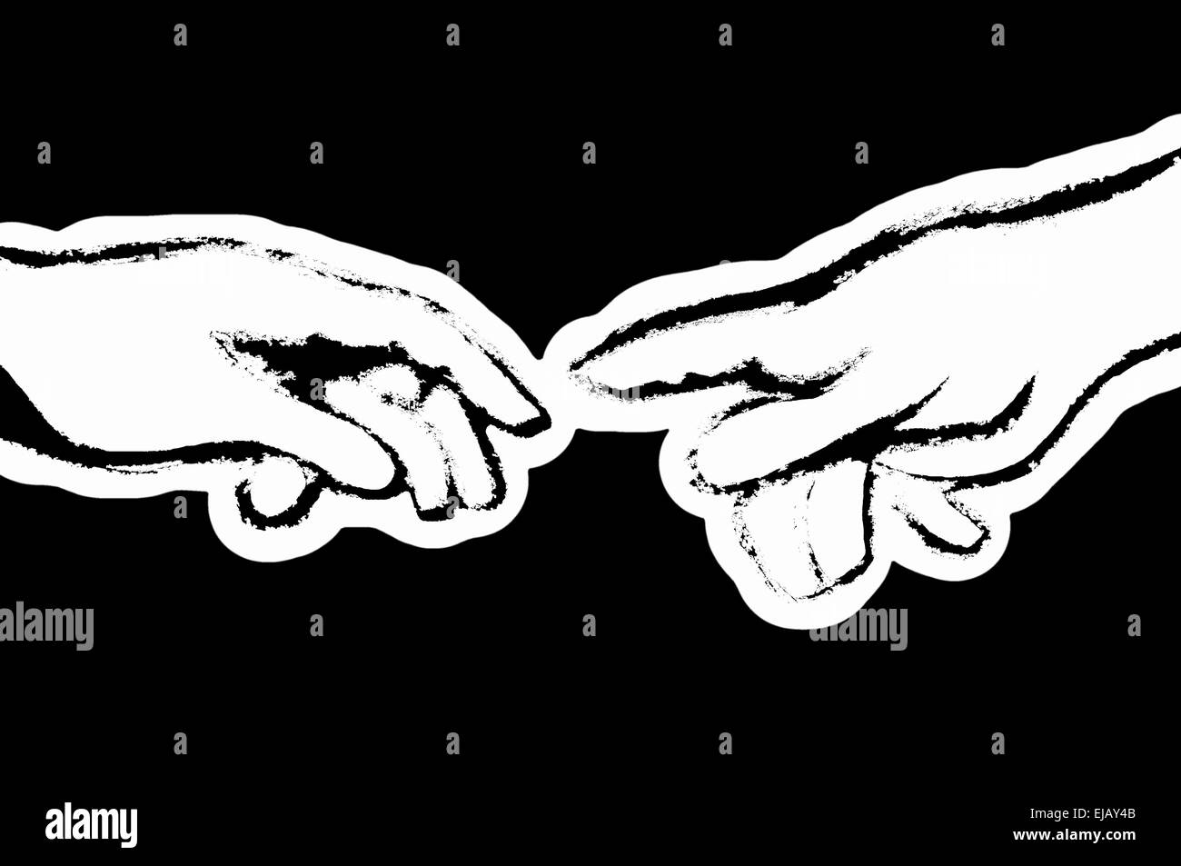 Michelangelo creation of adam Banque d'images noir et blanc - Alamy