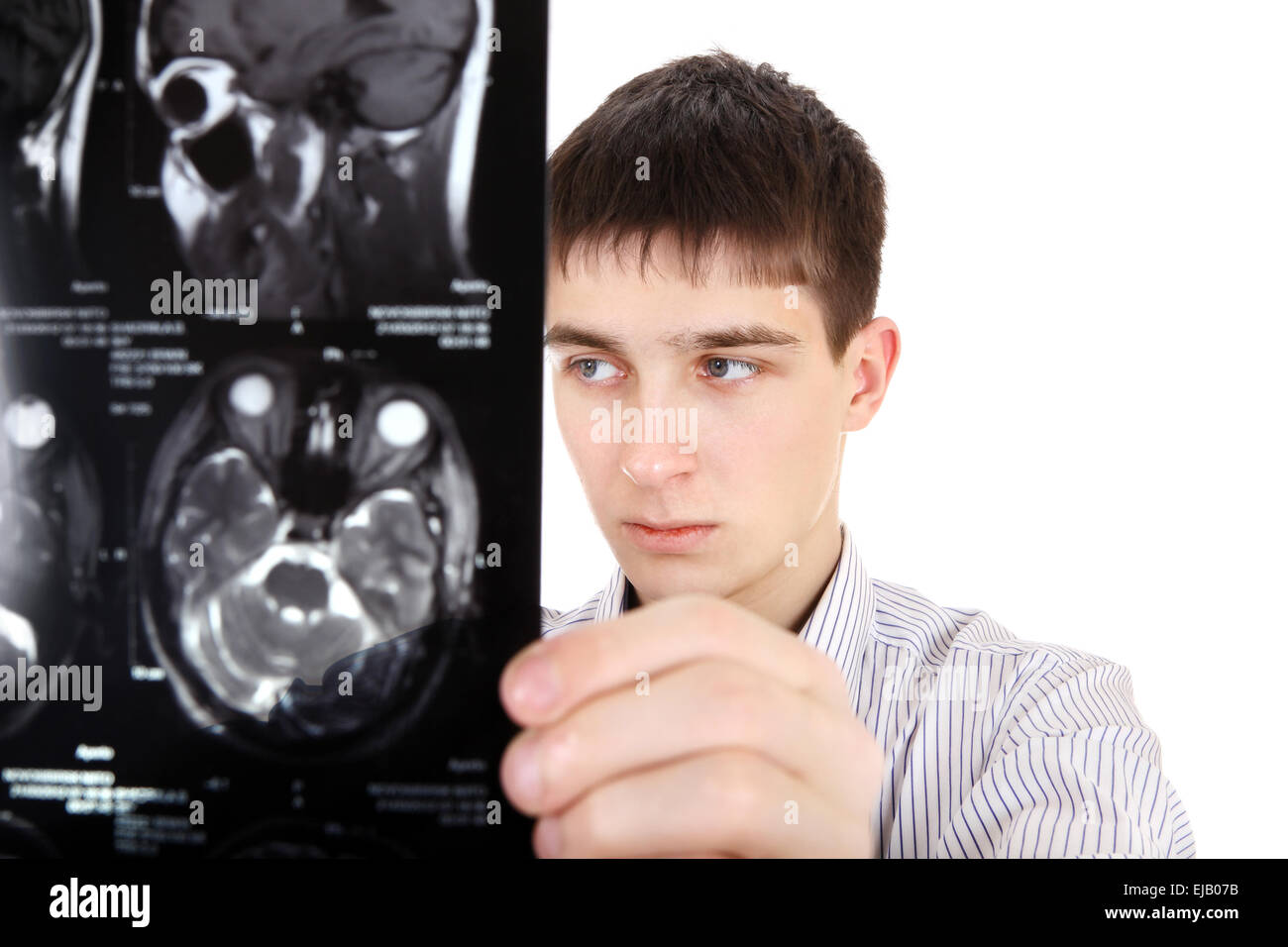 Adolescent avec tomographie Banque D'Images