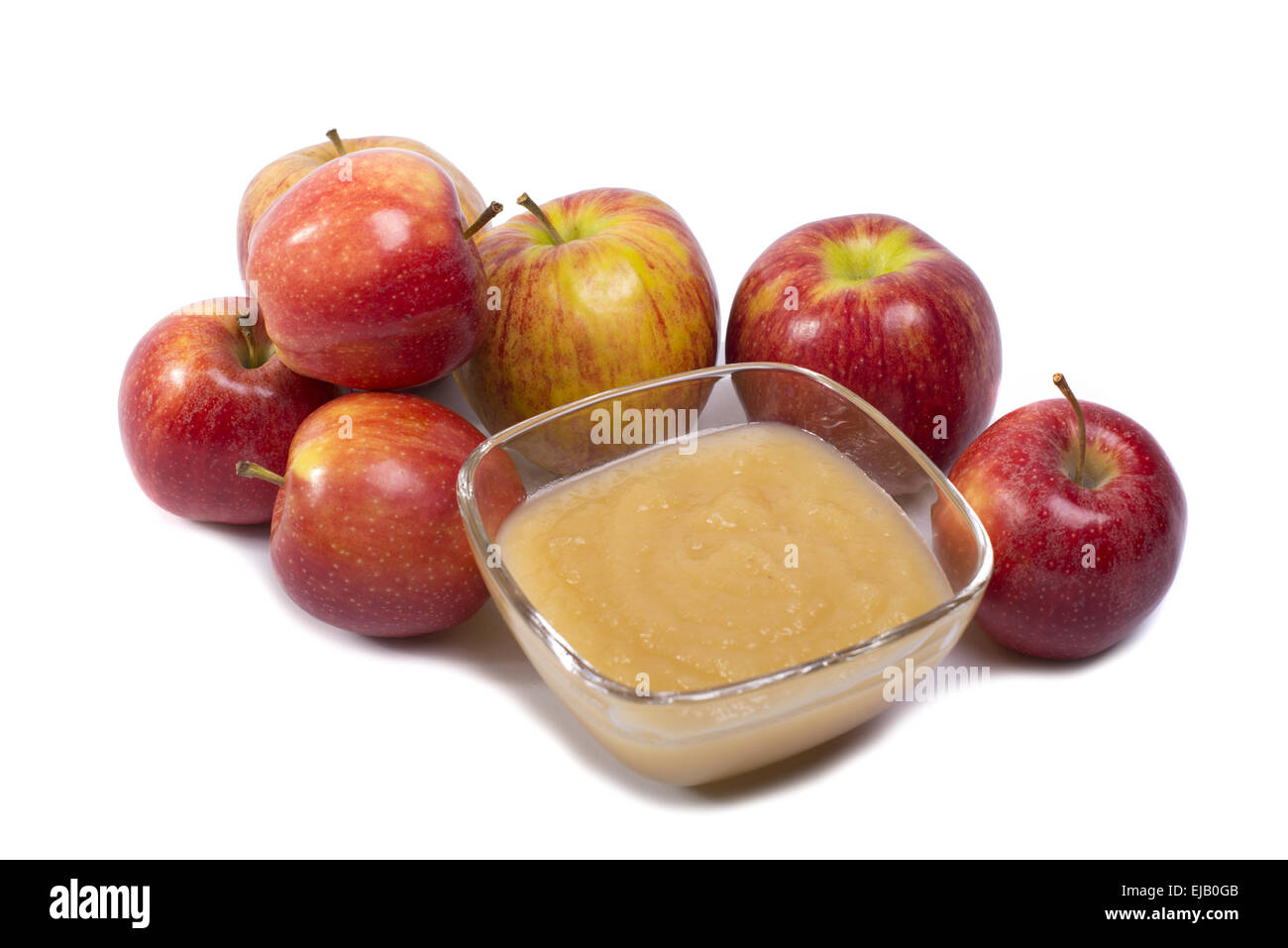 Avec de la compote de pommes entières palombes Banque D'Images