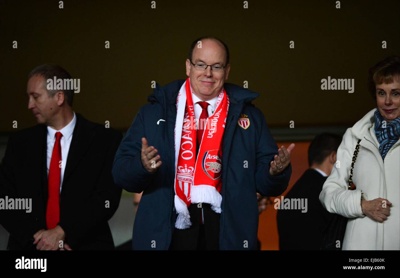 Prince Albert - 17.03.2015 - Monaco/Arsenal - 1/8Finale de la Ligue des Champions Retour.Photo : Appuyez sur l'icône d'hiver/Sport Banque D'Images