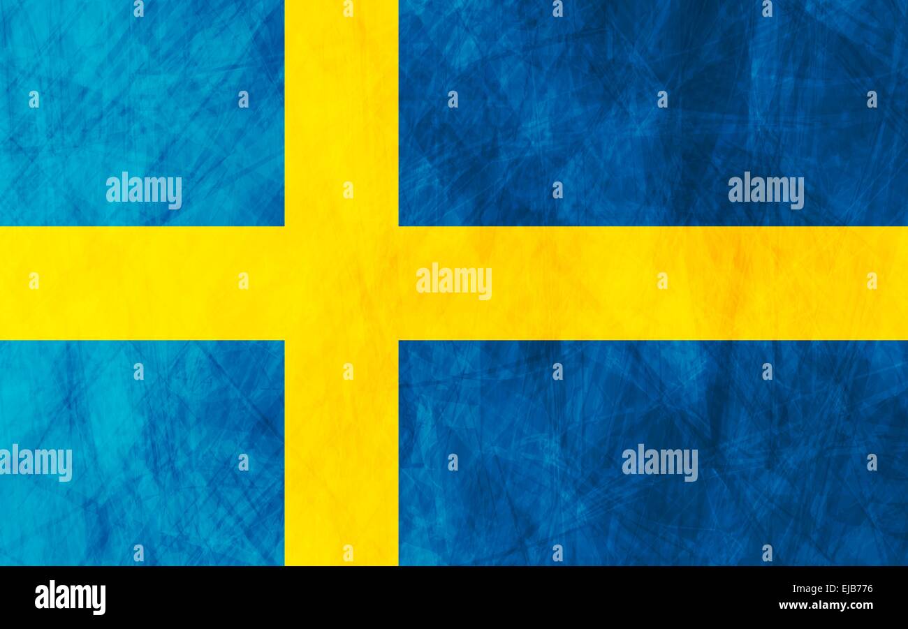Grunge flag suédois Banque D'Images