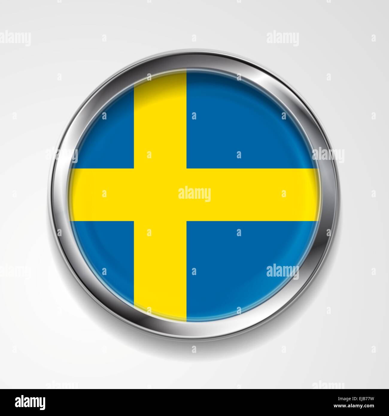 Bouton métal suédois d'un drapeau Banque D'Images