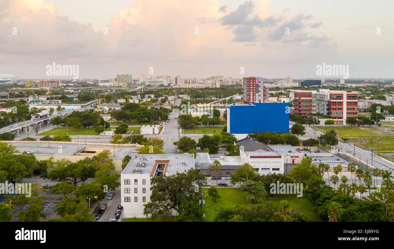 Vue aérienne de Miami Downtown Banque D'Images