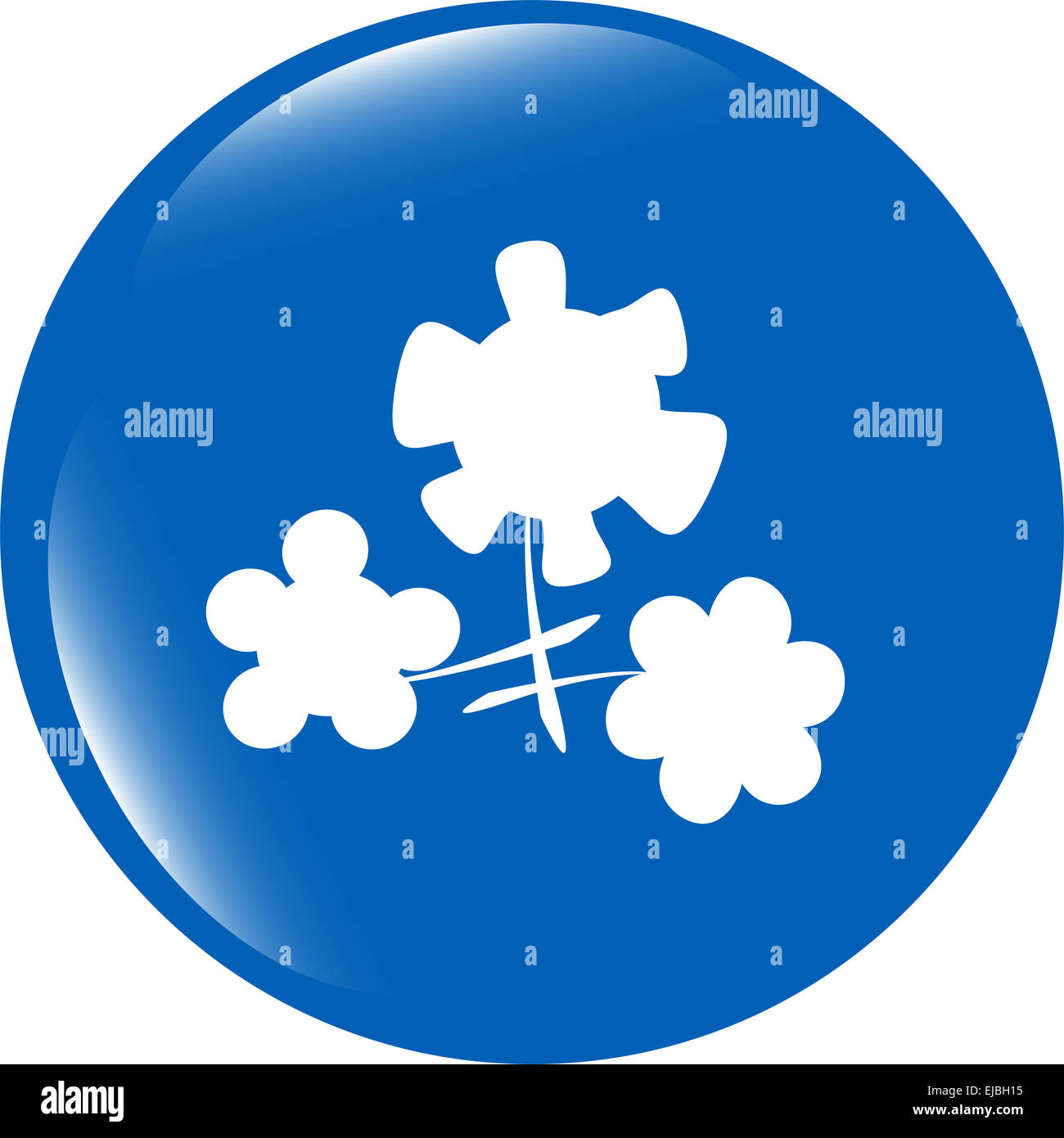 Web App fleur bouton icône brillant isolé sur fond blanc Banque D'Images