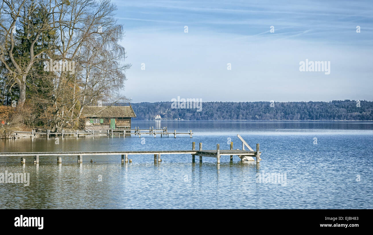 Le Lac de Starnberg en Allemagne Banque D'Images