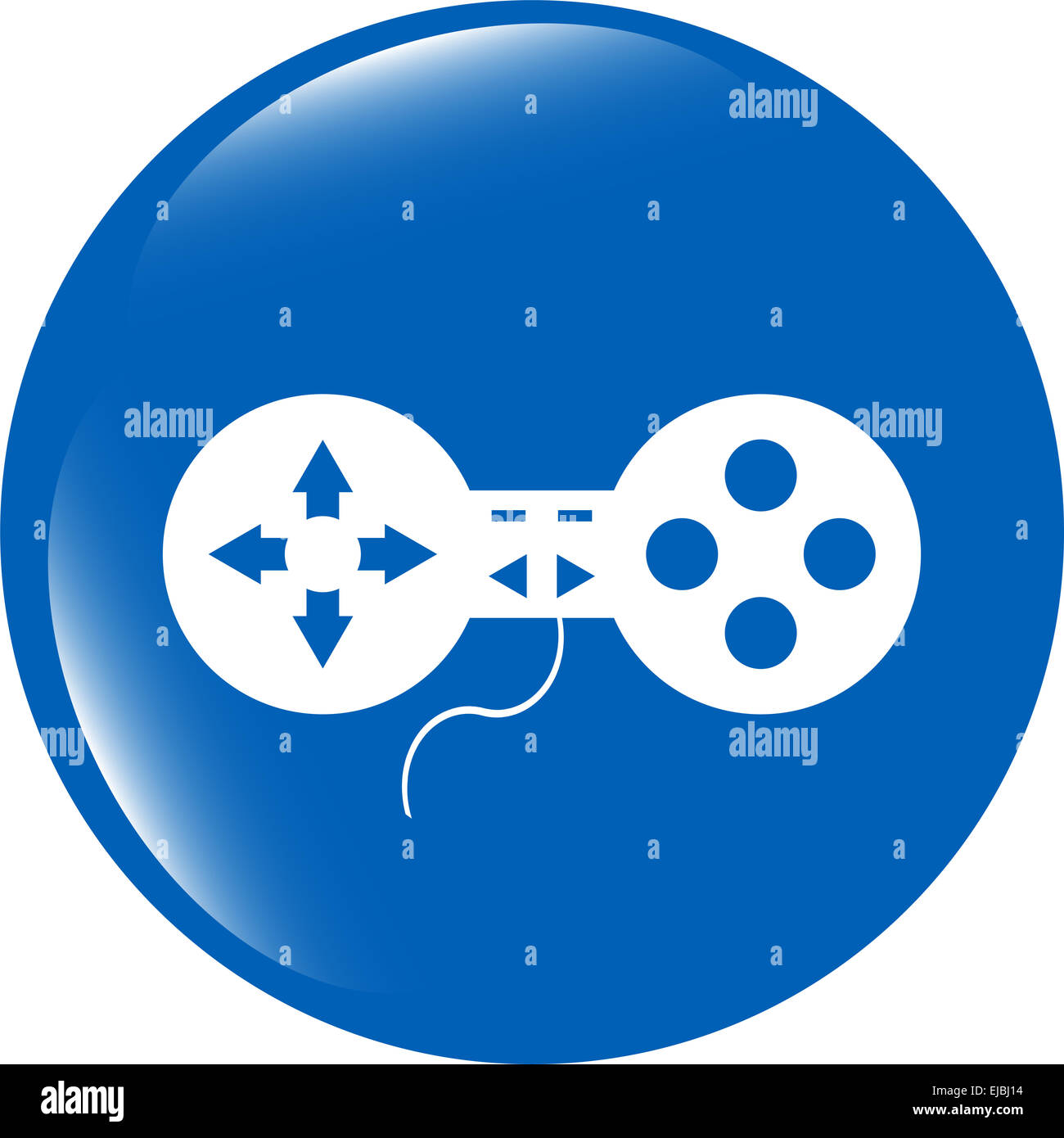 Contrôleur de jeu web icon, bouton isolated on white Banque D'Images