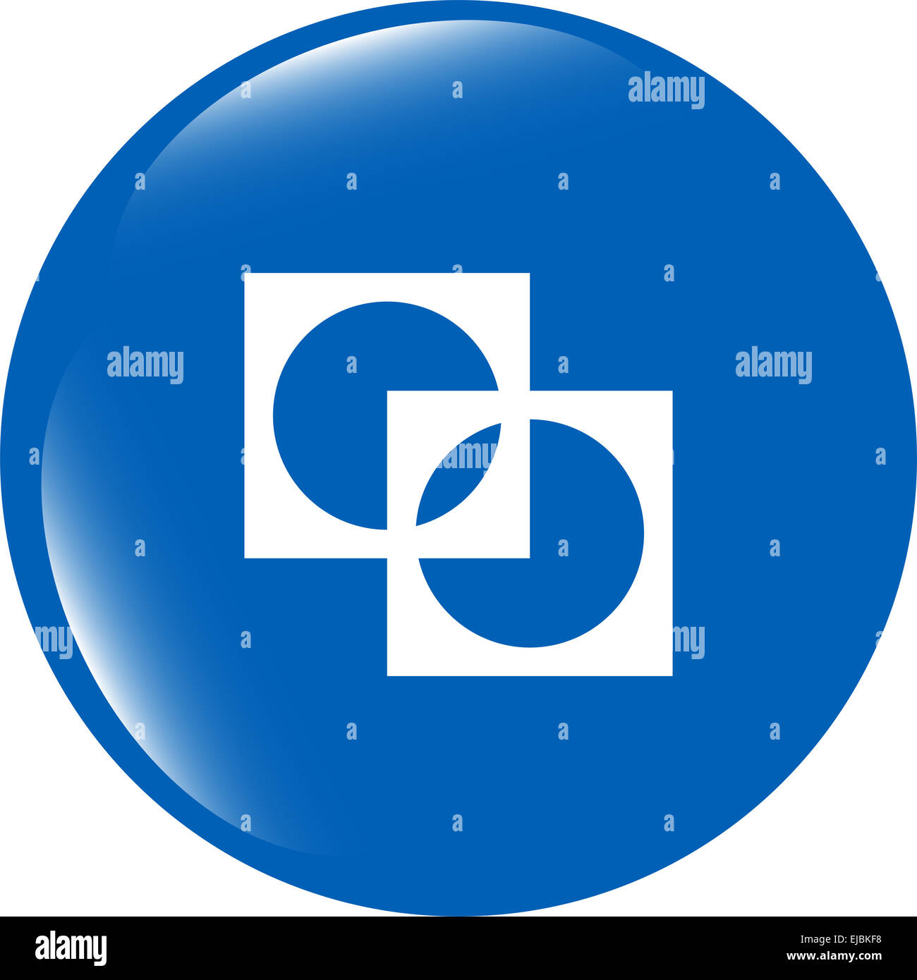 Icône Apps. abstract signe sur le bouton web isolated on white Banque D'Images