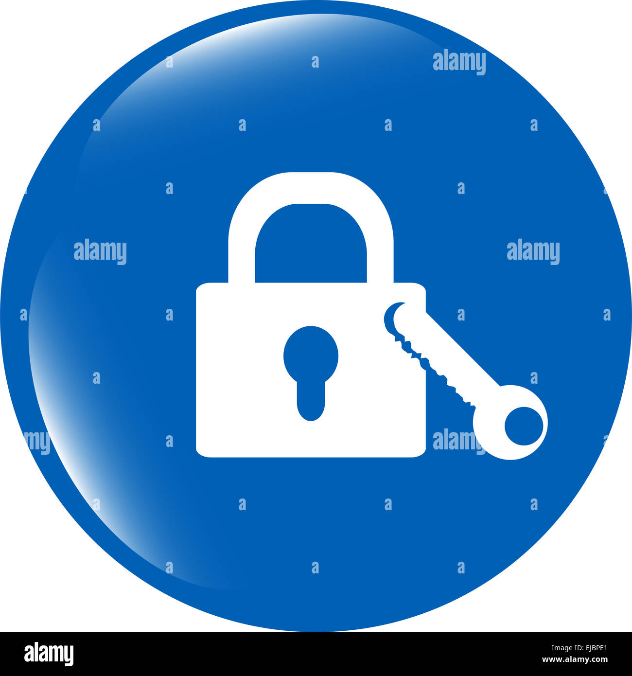 Icône de verrouillage - web app button isolated on white Banque D'Images