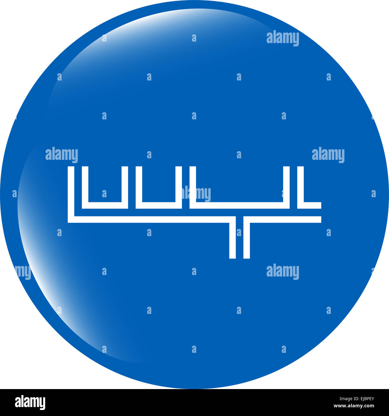 Icône Apps. abstract signe sur le bouton web isolated on white Banque D'Images