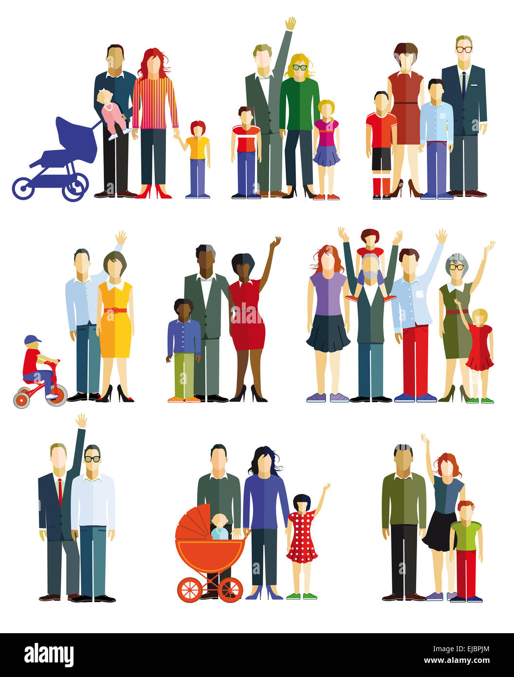 Les familles et les couples Banque D'Images