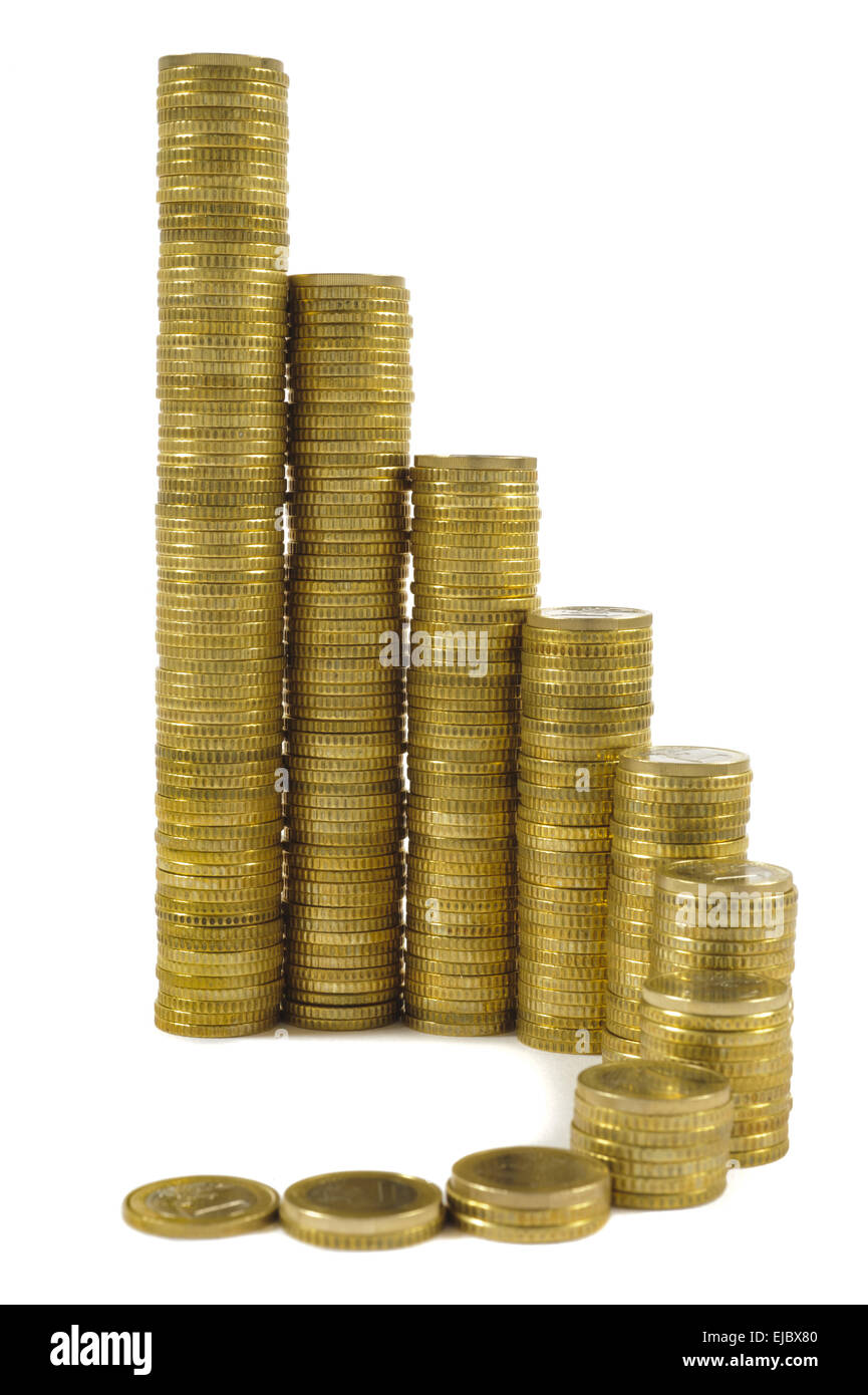Pile de pièces en euro de la réussite graphique Banque D'Images