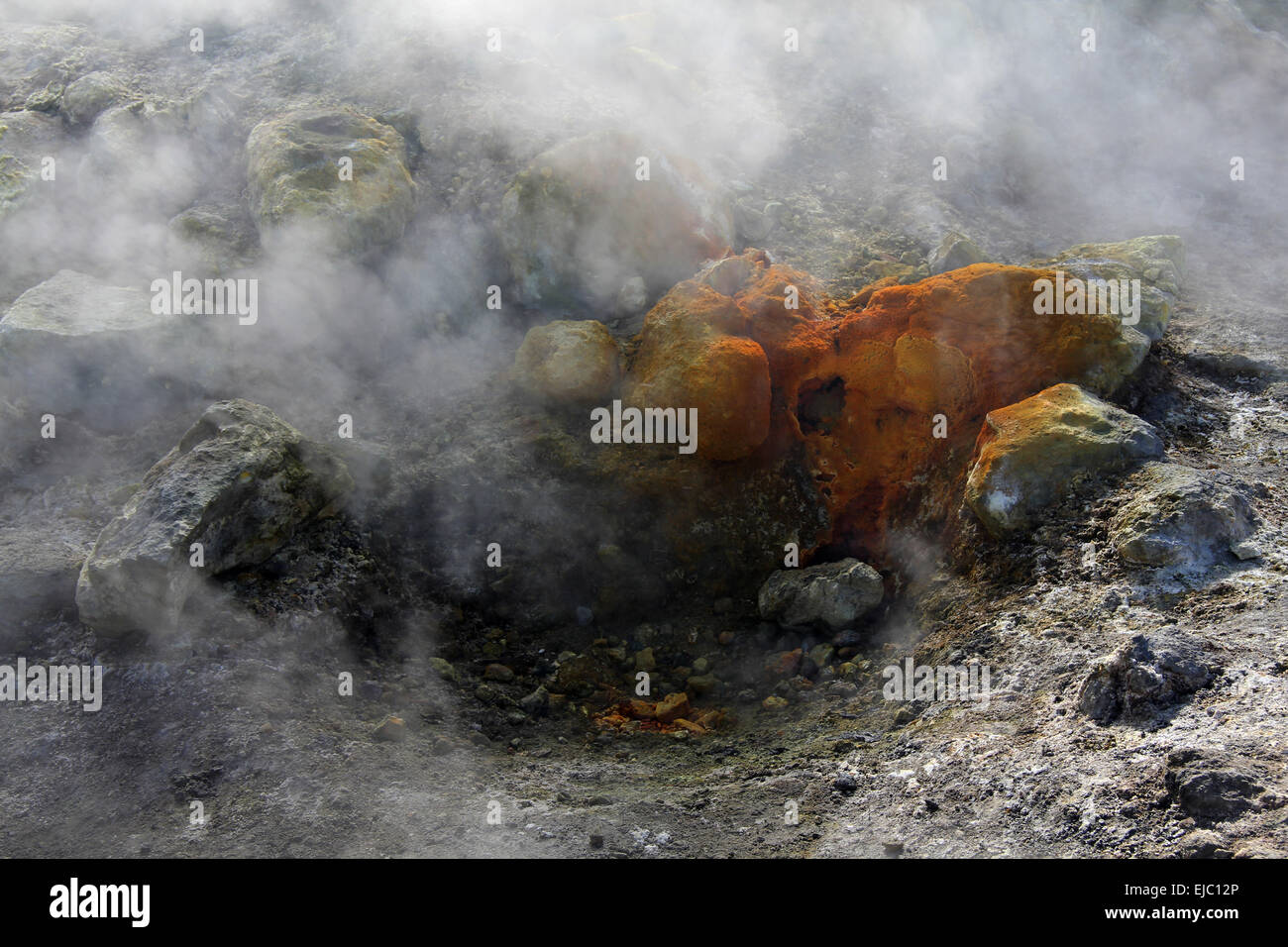 Solfatara Pozzuoli cratère volcanique Banque D'Images