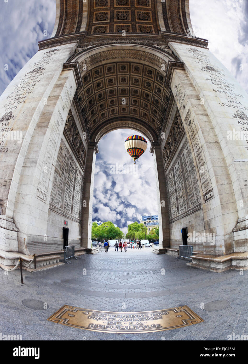 L'Arc de Triomphe à Paris Banque D'Images