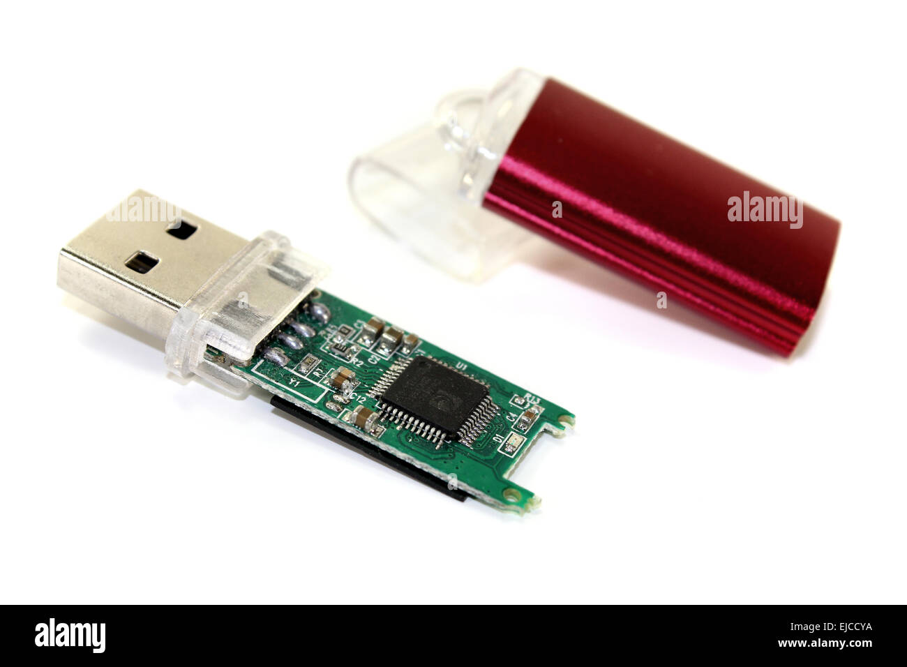 Lecteur flash USB rouge Banque D'Images