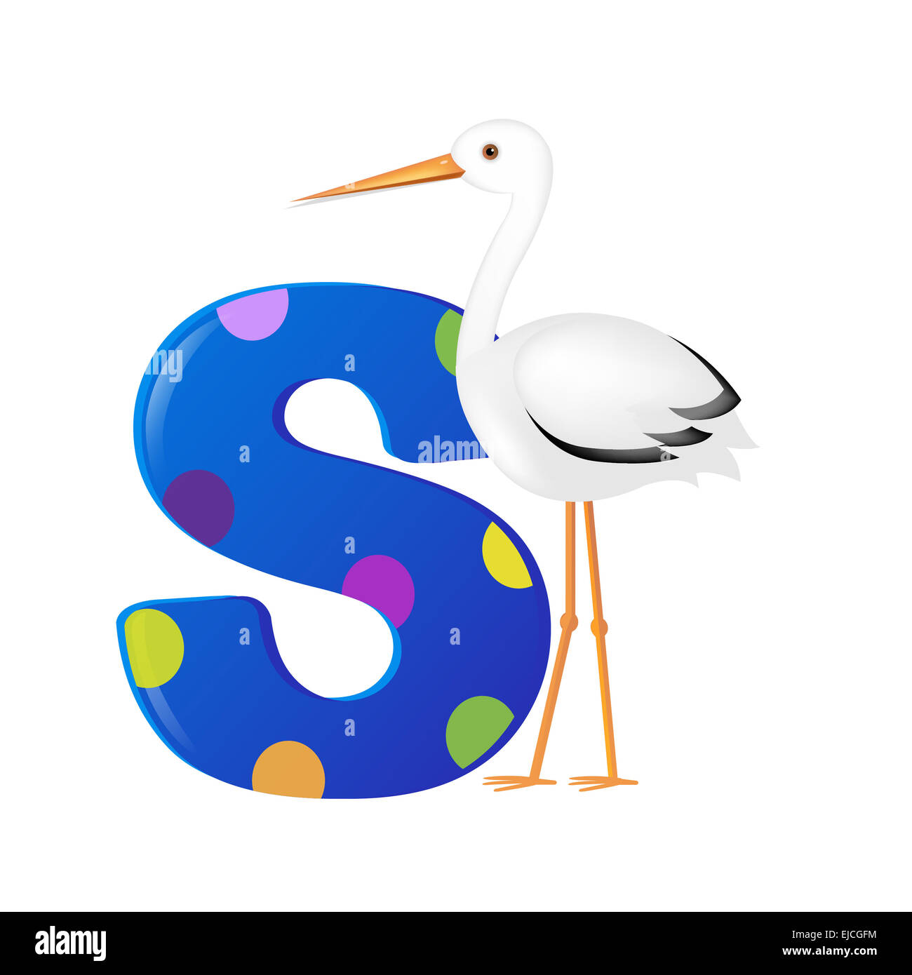 Alphabet de Stork Banque D'Images