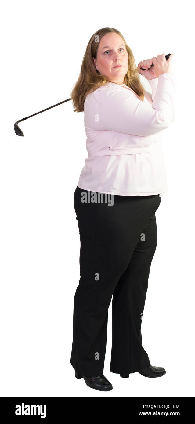 Business Woman playing golf Banque D'Images