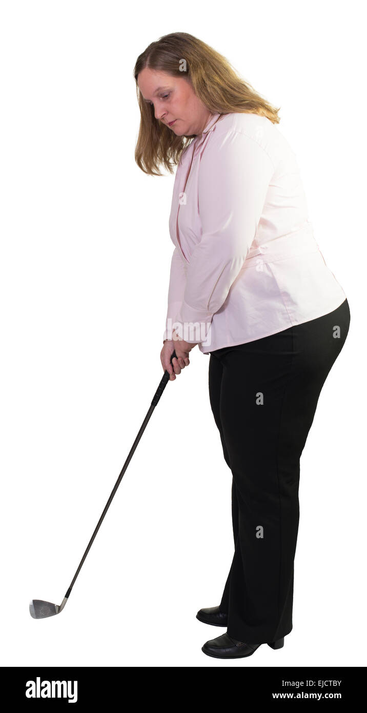 Business Woman playing golf Banque D'Images