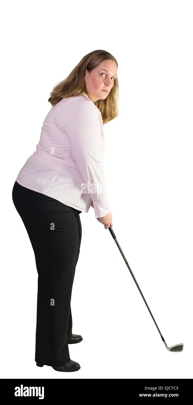 Business Woman playing golf Banque D'Images